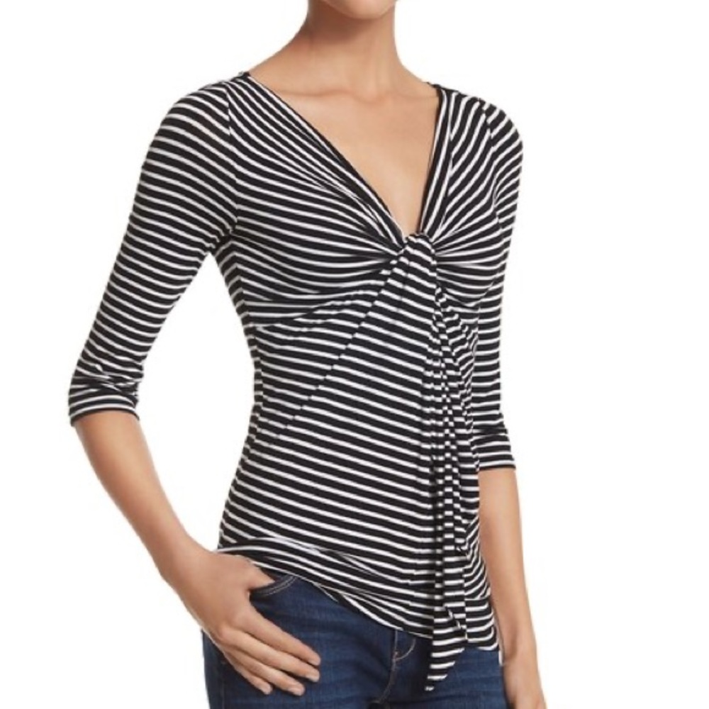 WHBM STRIPED KNOT TOP